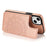 For iPhone 14 Plus Cell Phone Case Imprinted Mandala Flower PU Leather+TPU Back Shell - Rose Gold - 3