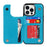 For iPhone 14 Pro Max Cell Phone Case Anti-scratch Mandala Imprinted PU Leather+TPU Cover - Blue - 2