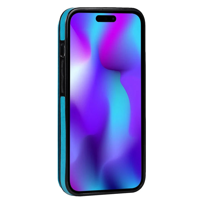 For iPhone 14 Pro Max Cell Phone Case Anti-scratch Mandala Imprinted PU Leather+TPU Cover - Blue - 5