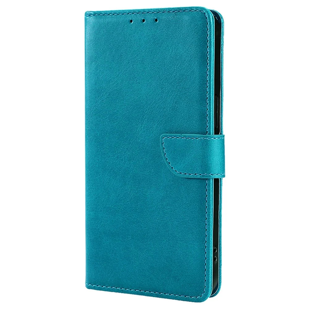 Leather Case for Samsung Galaxy A25 5G (Global) (161.0 x 76.5 x 8.3mm) Wallet Stand Cover - Baby Blue - 5