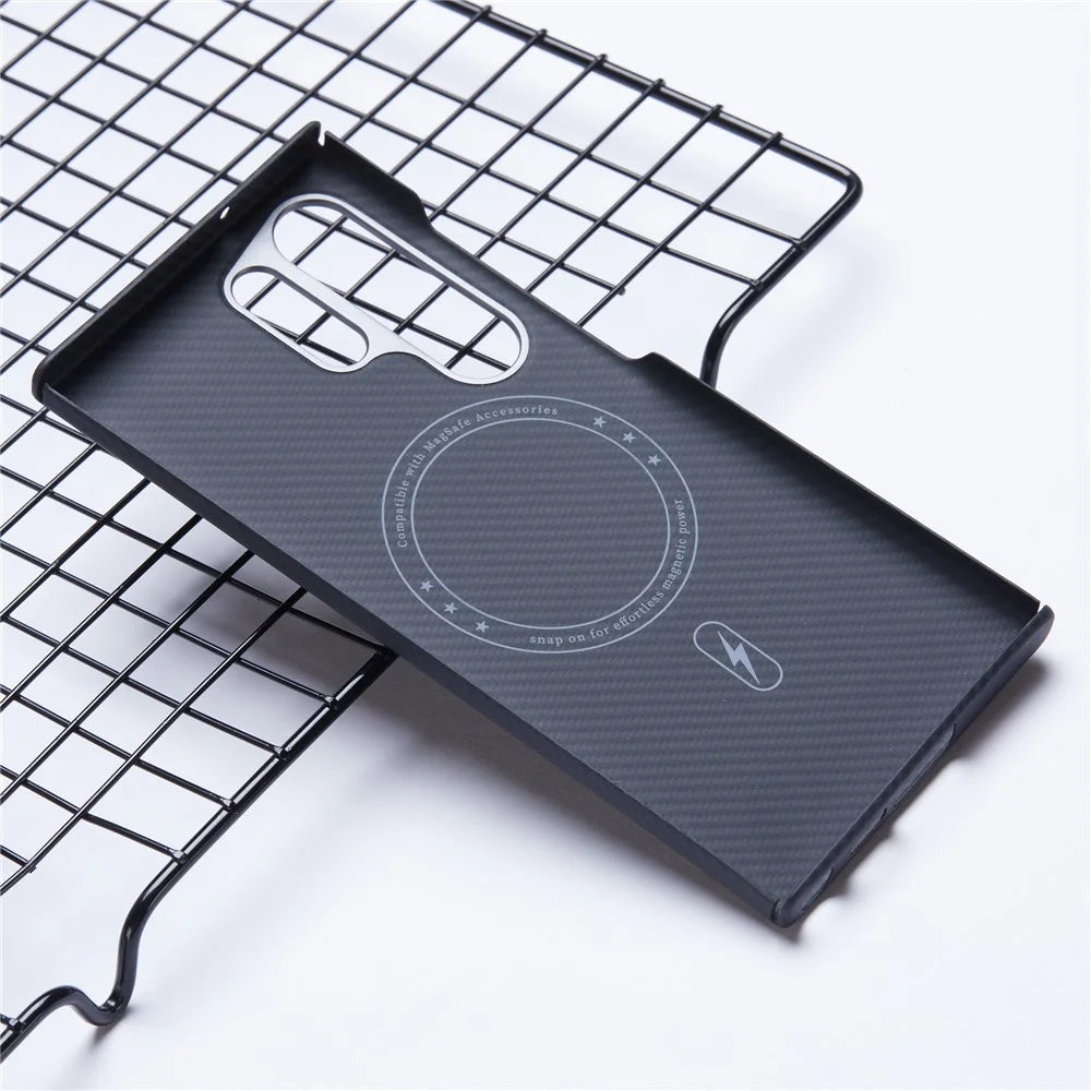 For Samsung Galaxy S23 Ultra Magnetic Case Aramid Fiber 600D Fine Texture Large Cutout Phone Cover - 3