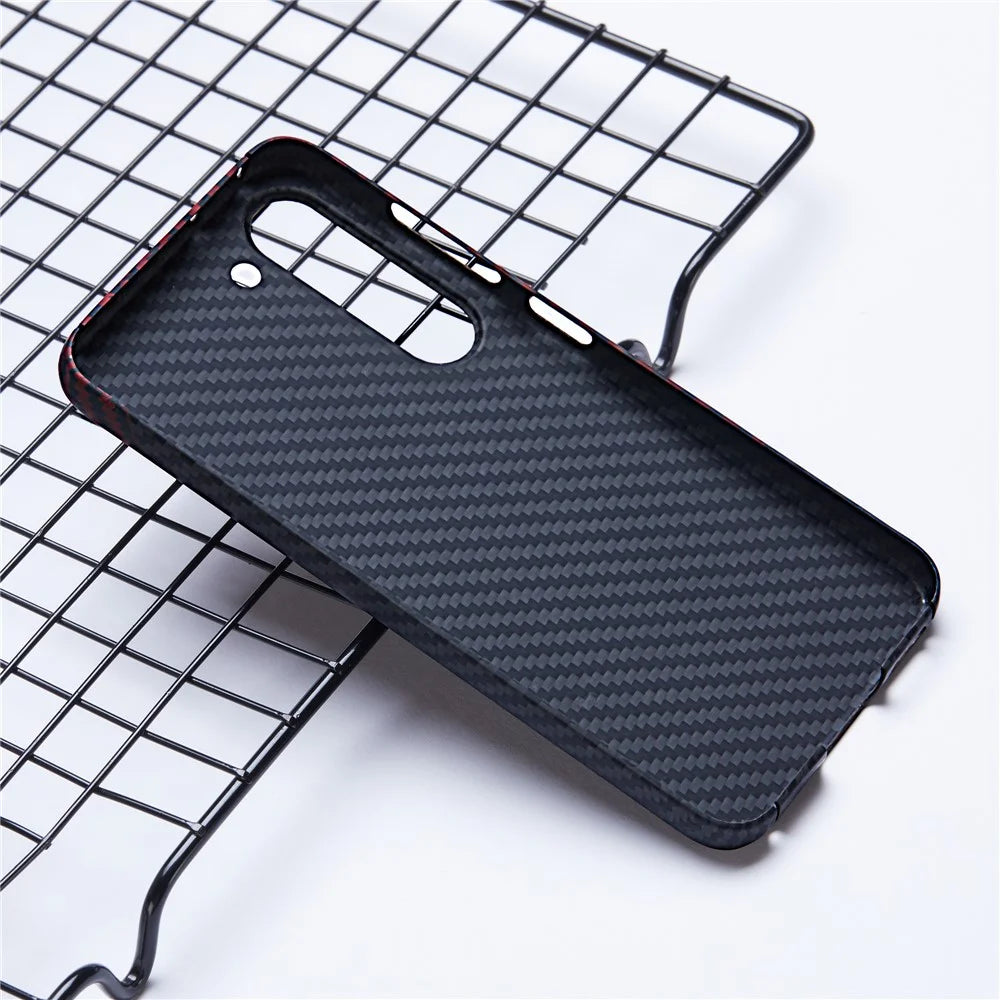 For Samsung Galaxy S23 Slim Case 1500D Texture Aramid Fiber Black / Red Phone Case - 2