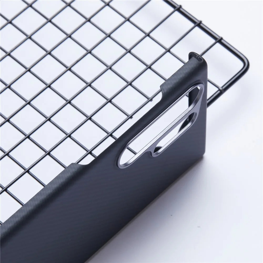 For Samsung Galaxy S23 Ultra Case with Metal Lens Frame, 600D Fine Texture Aramid Fiber Black Phone Cover - 6