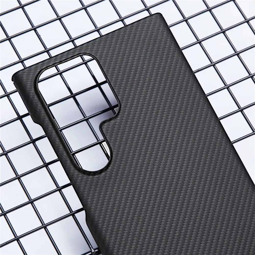 For Samsung Galaxy S23 Ultra Black Case 600D Fine Texture Aramid Fiber Slim Phone Cover - 4