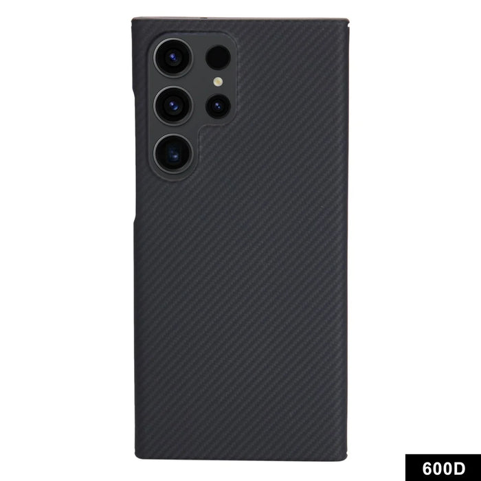 For Samsung Galaxy S24 Ultra Case 600D Fine Texture Aramid Fiber Slim Phone Cover, Black - 1