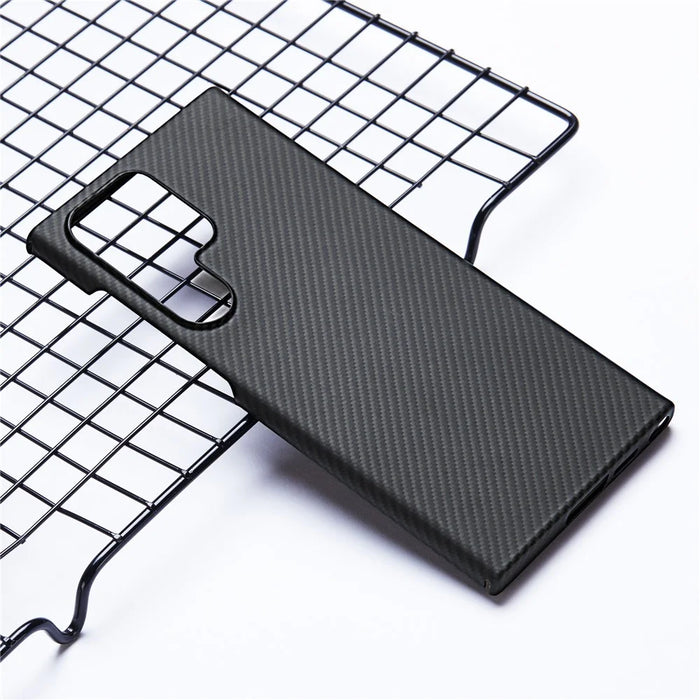 For Samsung Galaxy S24 Ultra Case 600D Fine Texture Aramid Fiber Slim Phone Cover, Black - 3