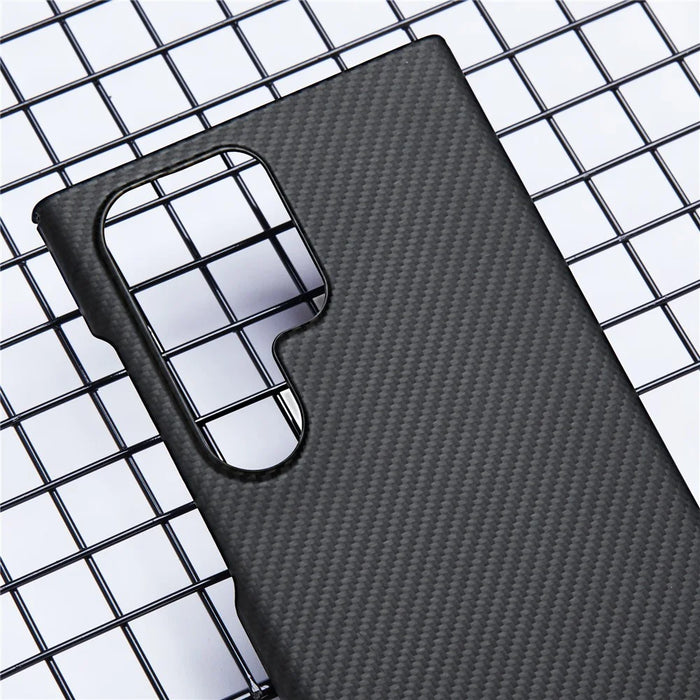 For Samsung Galaxy S24 Ultra Case 600D Fine Texture Aramid Fiber Slim Phone Cover, Black - 4