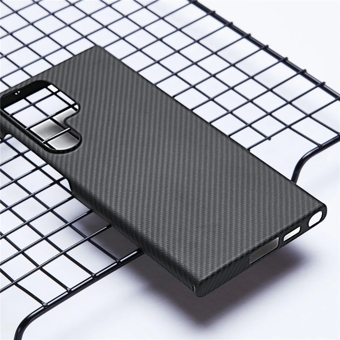 For Samsung Galaxy S24 Ultra Case 600D Fine Texture Aramid Fiber Slim Phone Cover, Black - 6