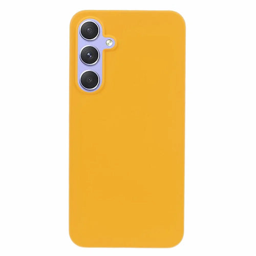 For Samsung Galaxy A55 5G Cell Phone Case Anti-scratch Hard PC Rubberized Cover - Yellow - 1