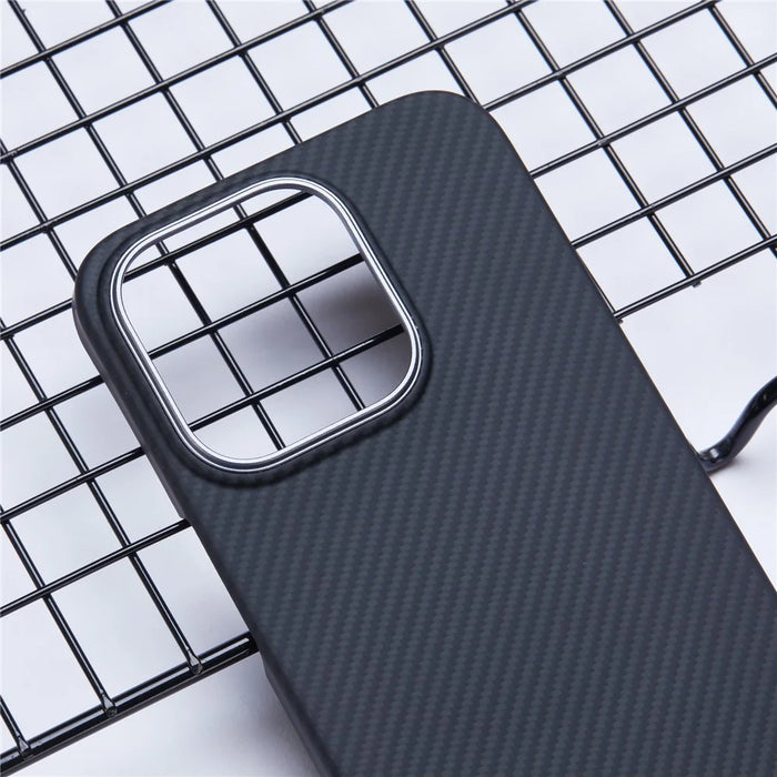 For iPhone 13 Pro Aramid Fiber Case Compatible with MagSafe 600D Fine Texture Slim Phone Cover - 5