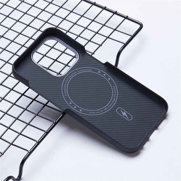 600D Fine Texture Phone Cover for iPhone 13 Pro Max Aramid Fiber Slim Case Compatible with MagSafe - 4