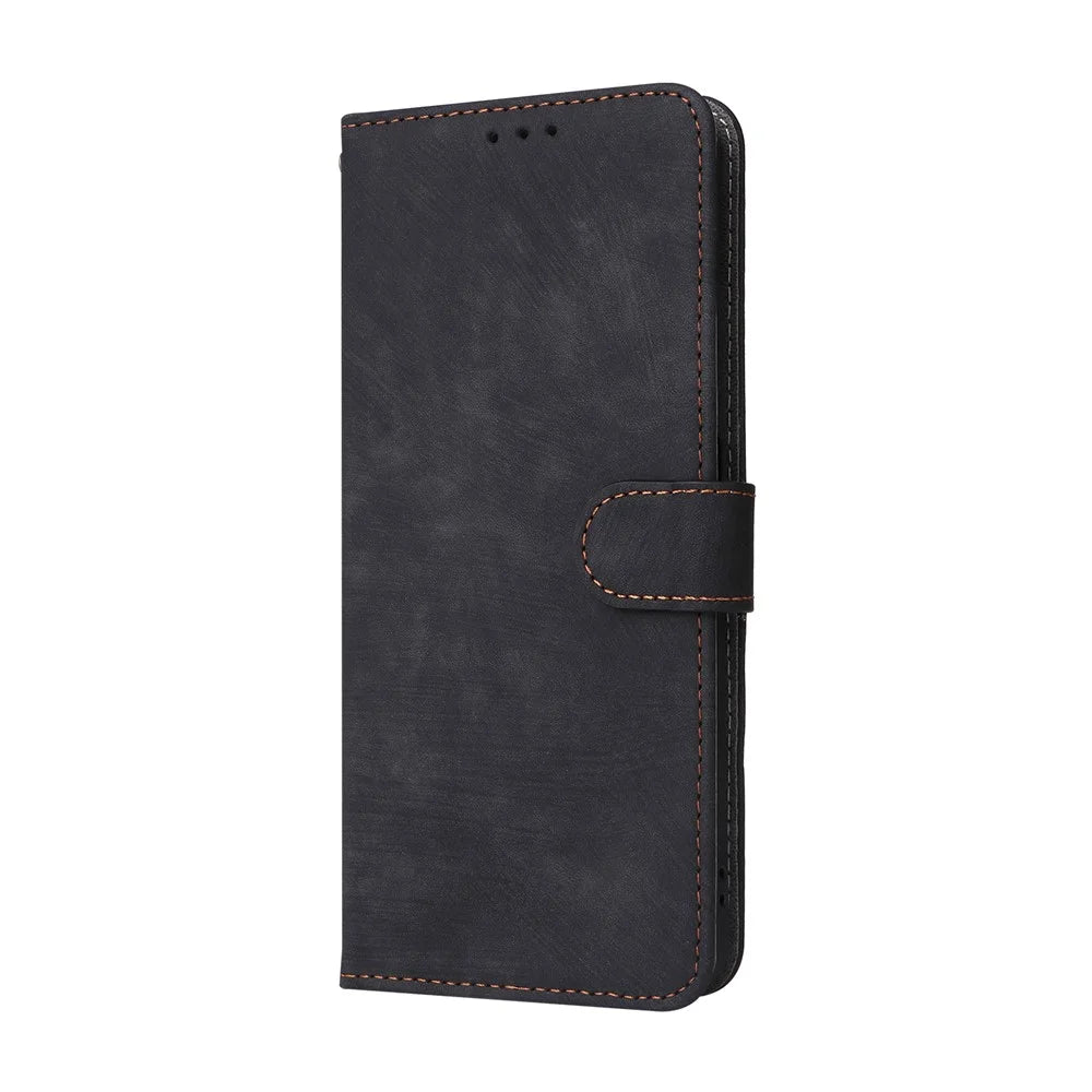 For ZTE Blade V41 Vita 5G / Axon 40 Lite / Blade V40 Design / V50 Design 5G / nubia Neo 5G Leather Case Phone Cover RFID Blocking - Black - 5