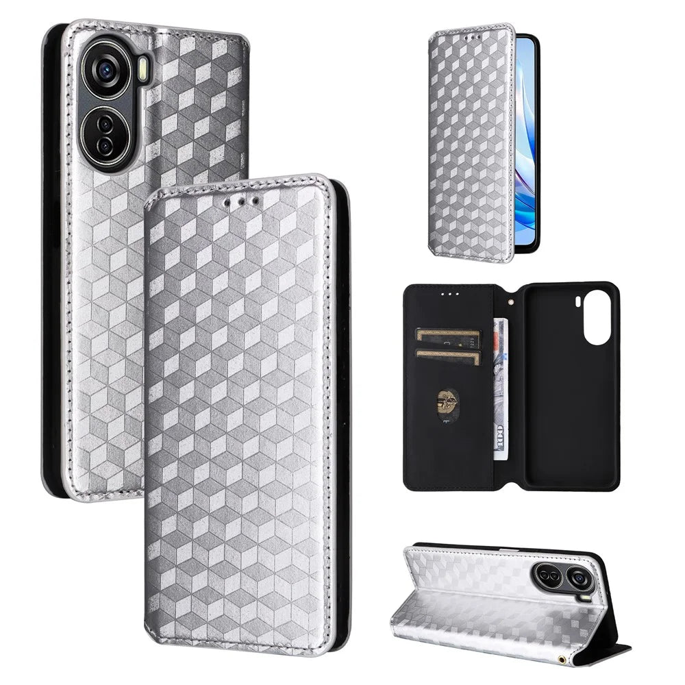 For ZTE Blade V41 Vita 5G / Axon 40 Lite / Blade V40 Design / Blade V50 Design 5G / nubia Neo 5G Case Stand Magnetic Phone Cover - Silver - 7
