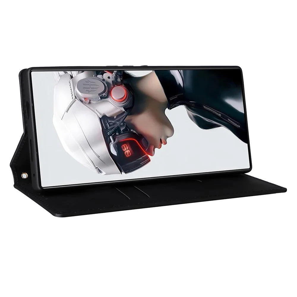 For ZTE nubia Red Magic 9 Pro+ 5G / Red Magic 9 Pro 5G Case Phone Stand Magnetic Phone Cover - Black - 3