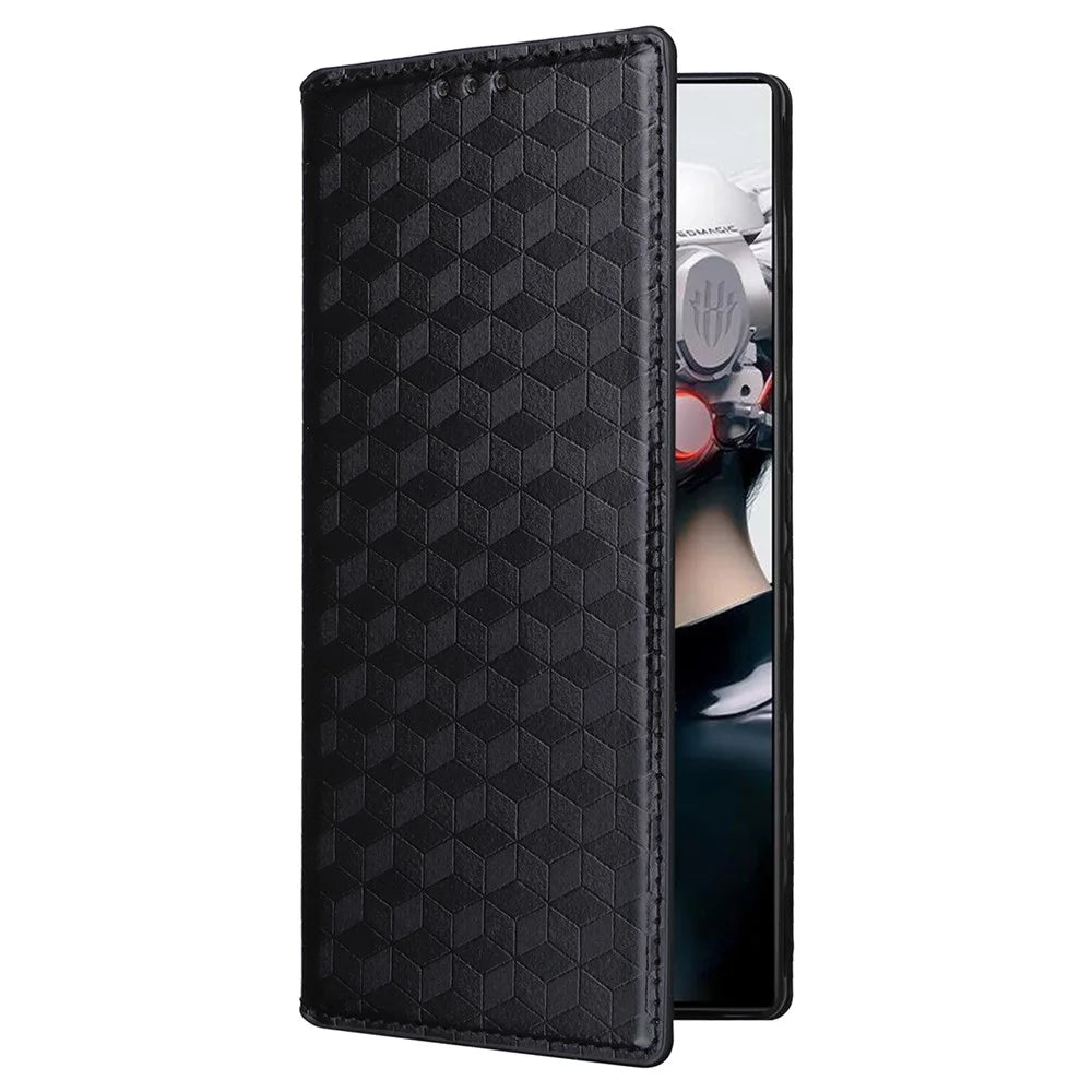 For ZTE nubia Red Magic 9 Pro+ 5G / Red Magic 9 Pro 5G Case Phone Stand Magnetic Phone Cover - Black - 5