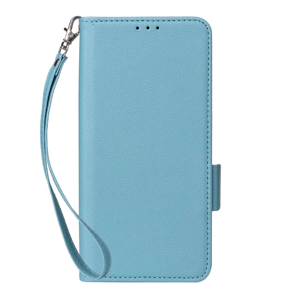 For ZTE nubia Red Magic 9 Pro 5G / 9 Pro+ 5G Phone Folio Case Litchi Texture Wallet Cover - Baby Blue - 7