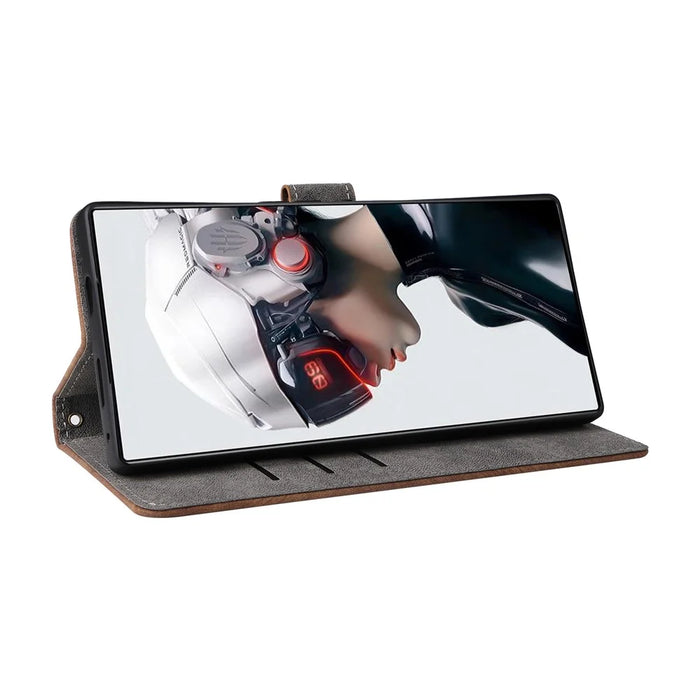 For ZTE nubia Red Magic 9 Pro 5G  /  9 Pro+ 5G Case Leather RFID Blocking Phone Cover - Brown - 3