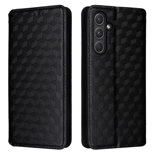 For Samsung Galaxy A55 5G Anti-Scratch Phone Case Stand Magnetic Cell Phone Cover - Black - 1