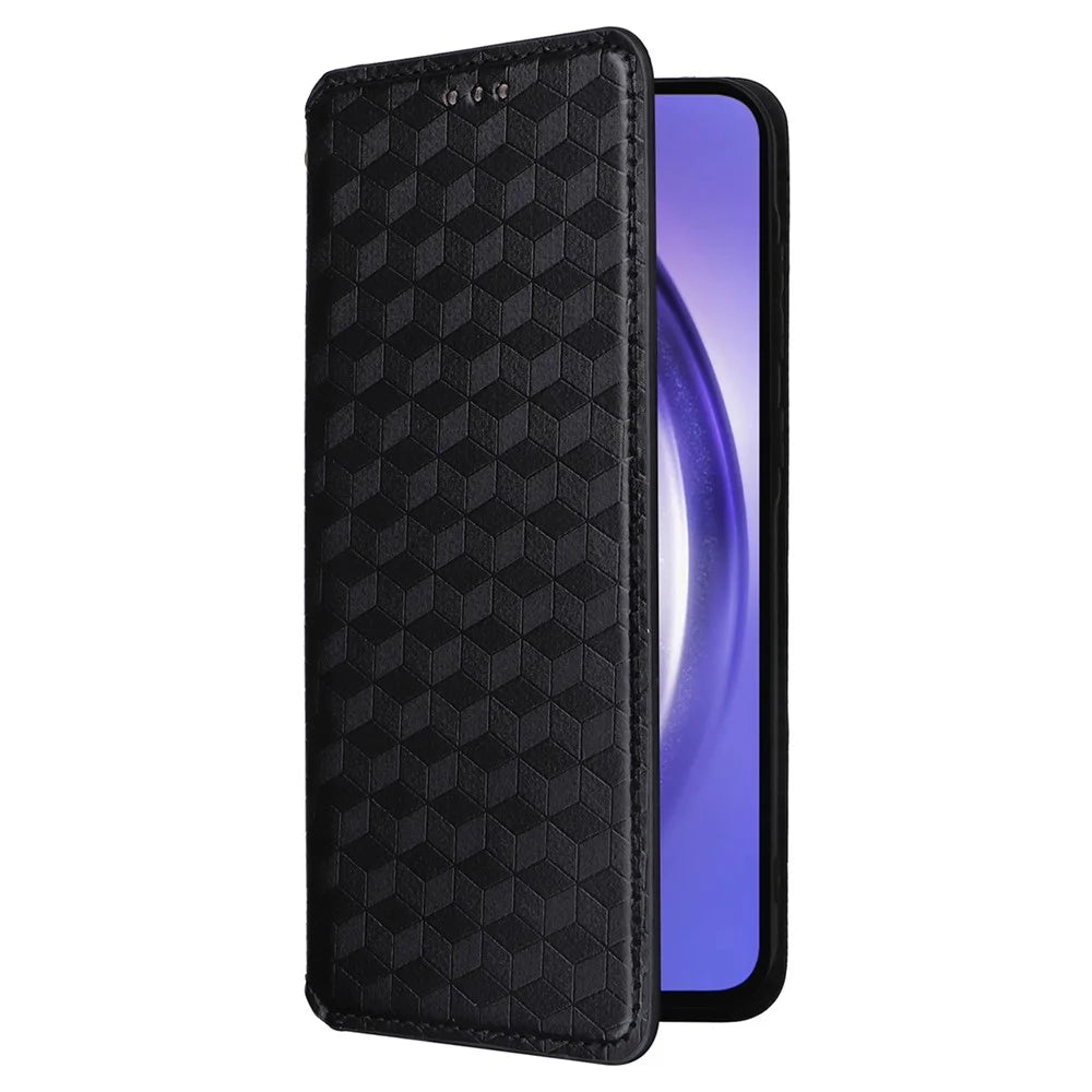 For Samsung Galaxy A55 5G Anti-Scratch Phone Case Stand Magnetic Cell Phone Cover - Black - 5