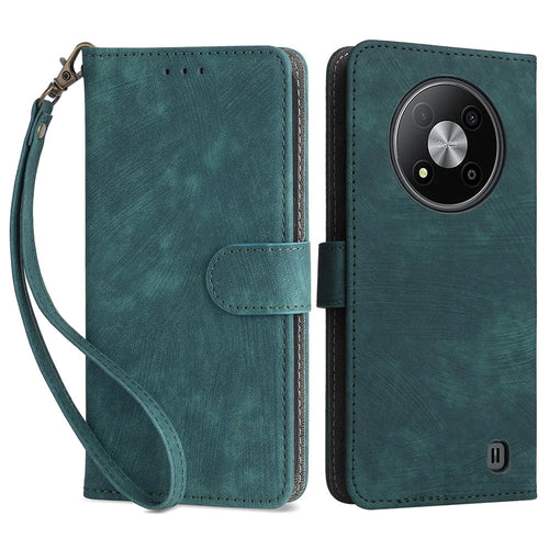For ZTE Blade A73 Pro 5G / A73 5G / Optus X Pro 5G Case RFID Blocking Card Slots Phone Cover with Hand Strap - Green - 1