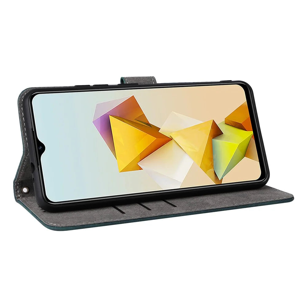 For ZTE Blade A73 Pro 5G / A73 5G / Optus X Pro 5G Case RFID Blocking Card Slots Phone Cover with Hand Strap - Green - 3