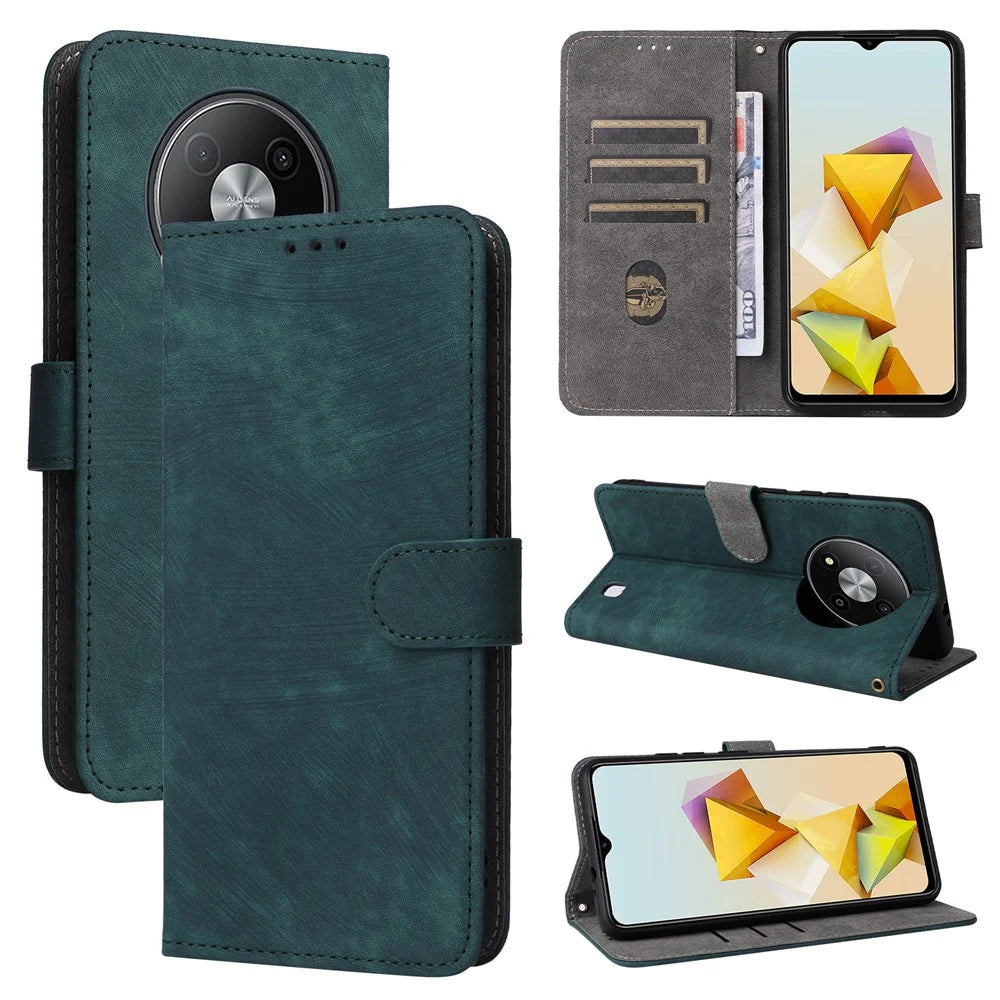 For ZTE Blade A73 Pro 5G / A73 5G / Optus X Pro 5G Case RFID Blocking Card Slots Phone Cover with Hand Strap - Green - 7
