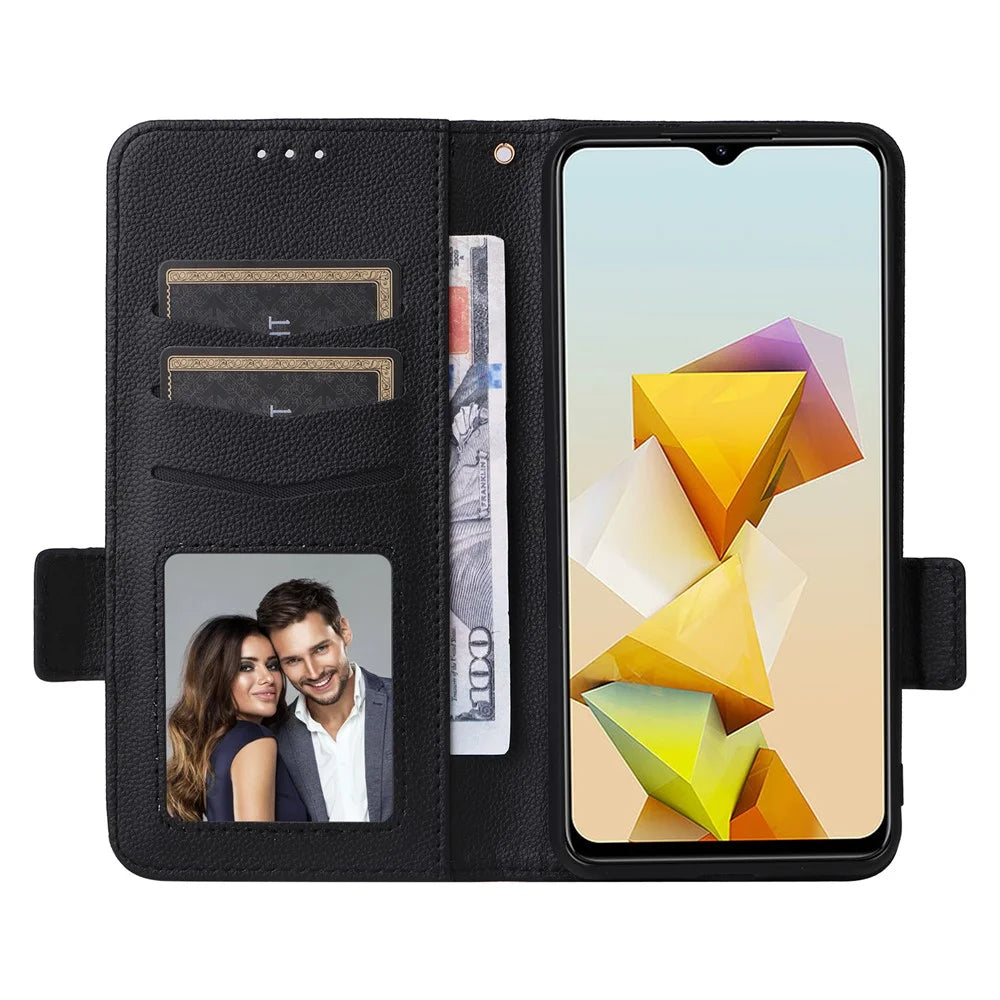 For ZTE Blade A73 Pro 5G / A73 5G / Optus X Pro 5G Flip Wallet Leather Case with Card Slot Phone Cover - Black - 2