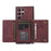 For Samsung Galaxy S24 Ultra Cell Phone Case Tri-fold Wallet Kickstand PU Leather Coated TPU Cover - Wine Red - 2