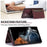 For Samsung Galaxy S24 Ultra Cell Phone Case Tri-fold Wallet Kickstand PU Leather Coated TPU Cover - Wine Red - 4