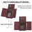 For Samsung Galaxy S24 Ultra Cell Phone Case Tri-fold Wallet Kickstand PU Leather Coated TPU Cover - Wine Red - 5