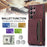 For Samsung Galaxy S24 Ultra Cell Phone Case Tri-fold Wallet Kickstand PU Leather Coated TPU Cover - Wine Red - 7