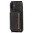 For iPhone 11 Cell Phone Case Tri-fold Wallet Drop-proof PU Leather+TPU Kickstand Back Cover - Black - 1