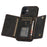 For iPhone 11 Cell Phone Case Tri-fold Wallet Drop-proof PU Leather+TPU Kickstand Back Cover - Black - 5
