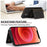 For iPhone 11 Cell Phone Case Tri-fold Wallet Drop-proof PU Leather+TPU Kickstand Back Cover - Black - 6