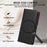 For iPhone 11 Cell Phone Case Lines Imprinted Built-in Mirror Anti-drop Leather Cover with 2 Straps - Black - 6