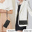For iPhone 11 Cell Phone Case Lines Imprinted Built-in Mirror Anti-drop Leather Cover with 2 Straps - Black - 7