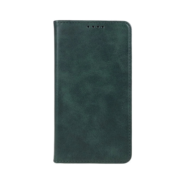 For Google Pixel 8a Case PU Leather Calf Texture Business Style Magnetic Closing Phone Cover - Green - 6