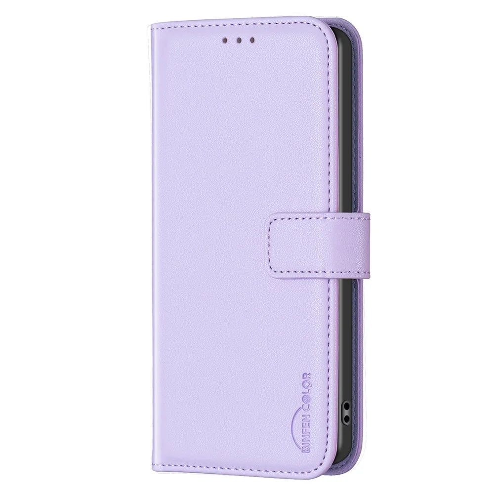 BINFEN COLOR BF17 For Samsung Galaxy Xcover7 Flip Leather Case Wallet Phone Cover - Purple - 7
