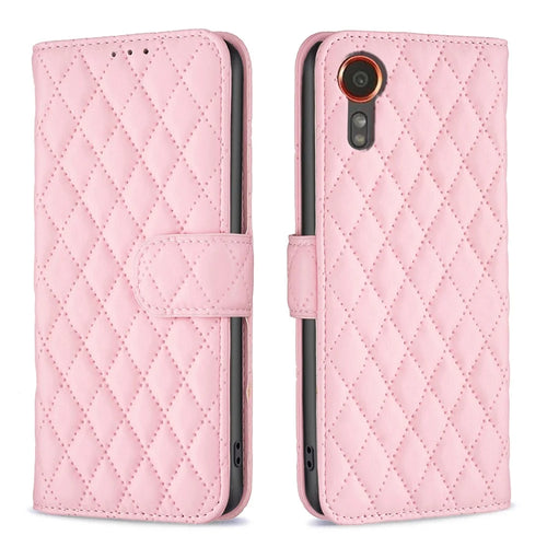 BINFEN COLOR BF Style-14 For Samsung Galaxy Xcover7 Wallet Case Imprinted Leather Cover - Pink - 1