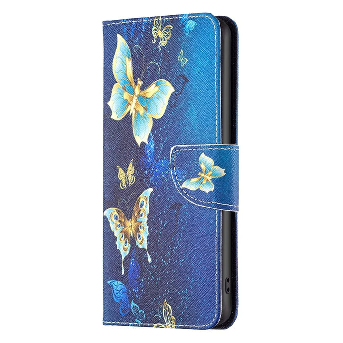 For Samsung Galaxy Xcover7 Wallet Phone Case Folio PU Leather Pattern Cover - Golden Butterflies - 5