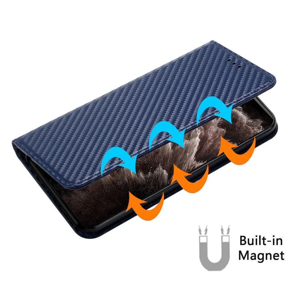 For Samsung Galaxy A55 5G Case Leather Magnetic Absorption Phone Wallet Cover - Blue - 4