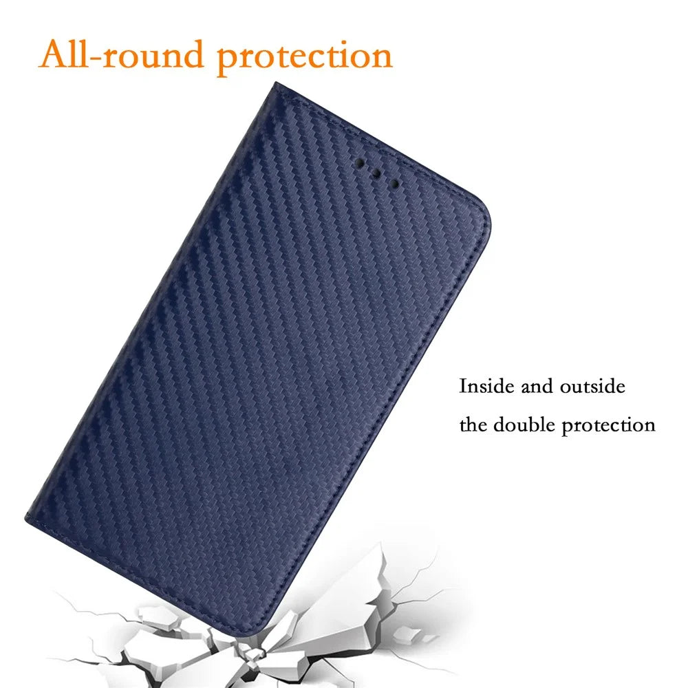 For Samsung Galaxy A55 5G Case Leather Magnetic Absorption Phone Wallet Cover - Blue - 5