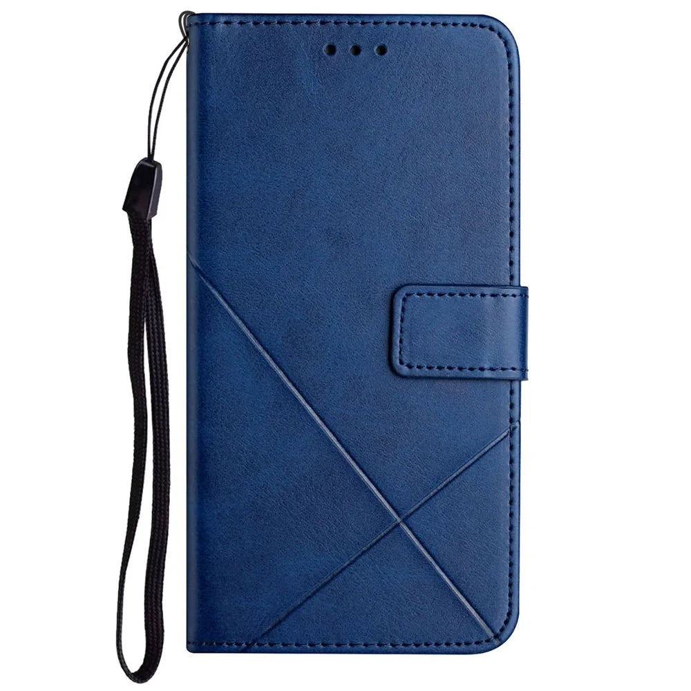 For Samsung Galaxy A35 5G Phone Cover Imprinted Anti-fall Leather Wallet Stand Case - Blue - 7