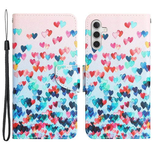 For Samsung Galaxy A35 5G Case Pattern Printing PU Leather Phone Stand Cover - Love Heart - 1