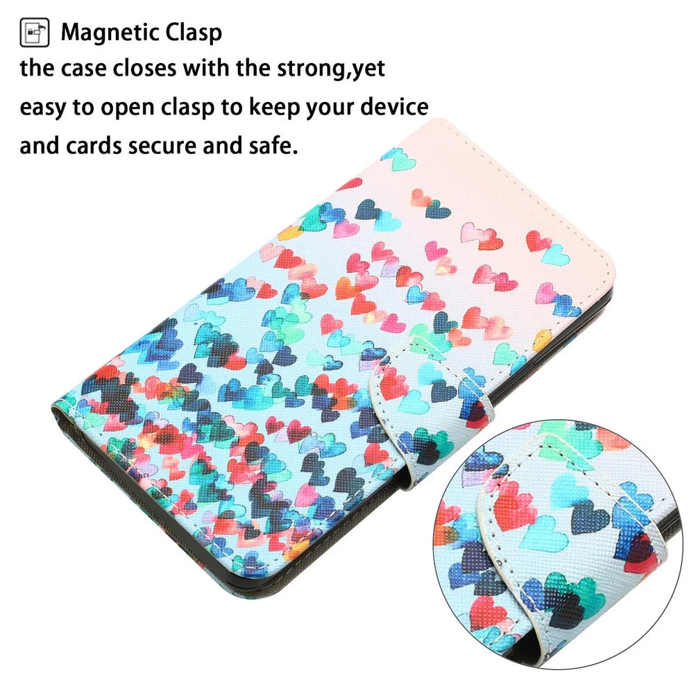 For Samsung Galaxy A35 5G Case Pattern Printing PU Leather Phone Stand Cover - Love Heart - 4