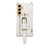 For Samsung Galaxy S24+ Cell Phone Case Crocodile Texture Wristband Design Electroplating Cover - White - 1