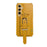 For Samsung Galaxy S24 Cell Phone Case Wristband Design 6D Electroplating Crocodile Texture Back Cover - Yellow - 1