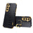 For Samsung Galaxy A05s 4G Cell Phone Case 6D Electroplating Ring Kickstand Leather+TPU Cover - Black - 1