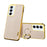 For Samsung Galaxy A55 5G Cell Phone Case Crocodile Texture Drop-proof Cover with Ring Kickstand - White - 1