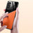 For Samsung Galaxy A15 4G / 5G Case Magnetic Car Mount PU+TPU+PC Mobile Phone Cover - Orange - 4
